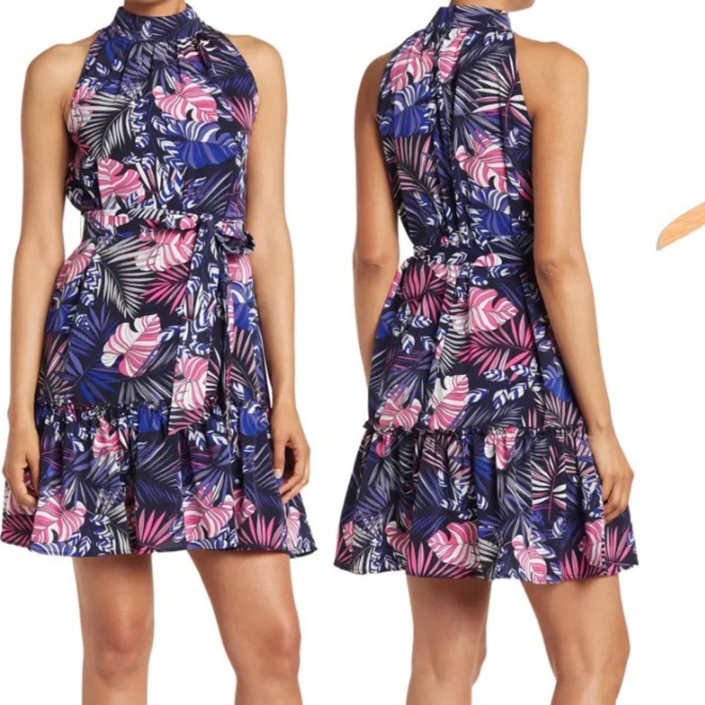 Sam Edelman Blue and Pink Floral Dress